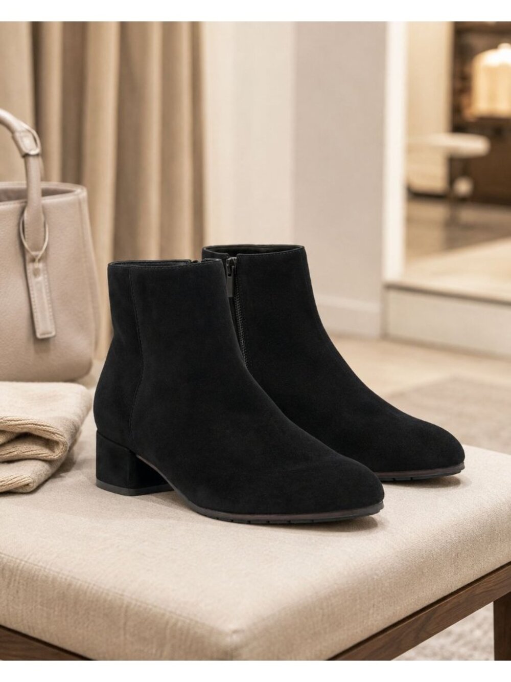 SD6 - Dune London Pippie Black Suede Ankle Boots Women’s EU 39 US 9 New in Box